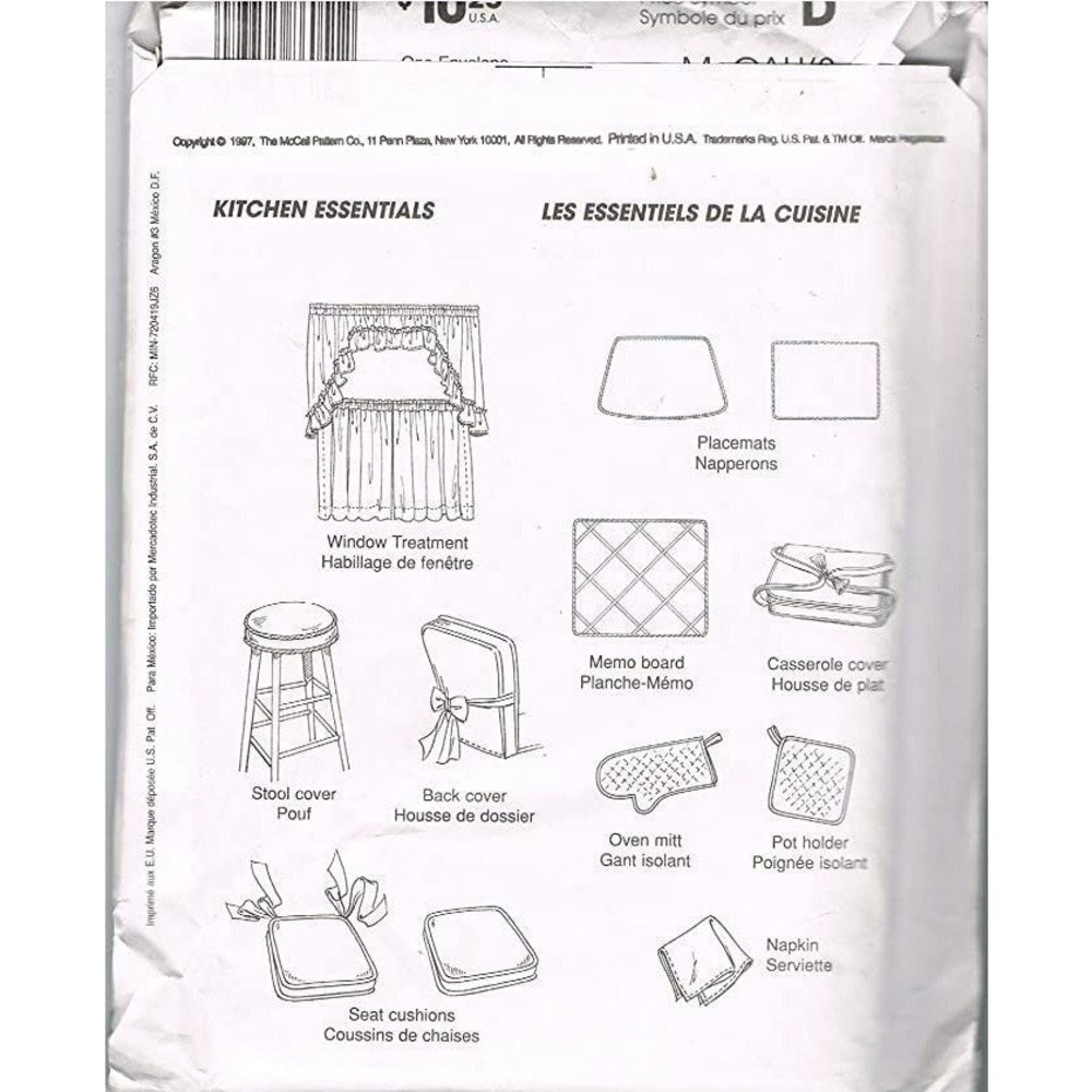 McCall's Sewing Pattern 8605 Kitchen Essentials - Picture 2 of 2